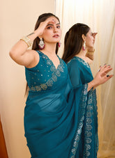 Good Looking Saree in Teal Blue Colour
